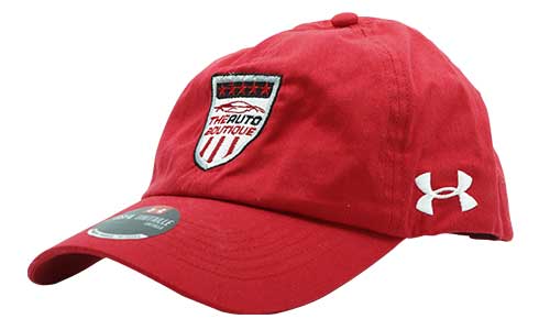 the-auto-boutique-merchandise-embroidered-hat-side-red